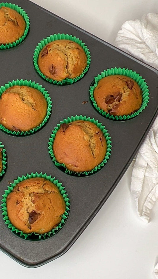 Choc Chip Banana Muffins - Bake it by Giovannellis