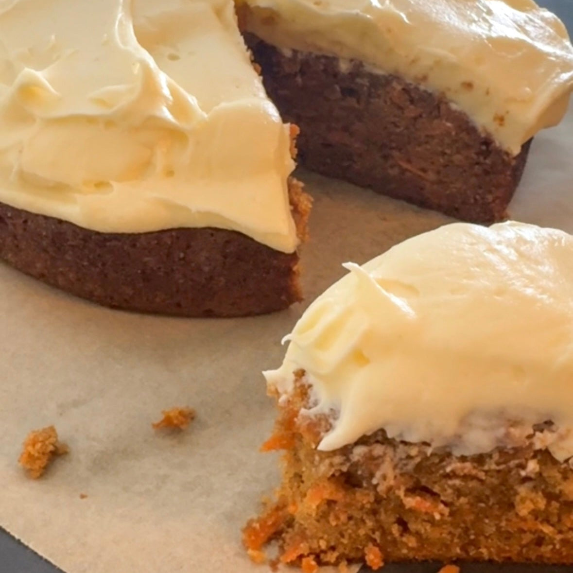 Carrot Cake Cut with Icing