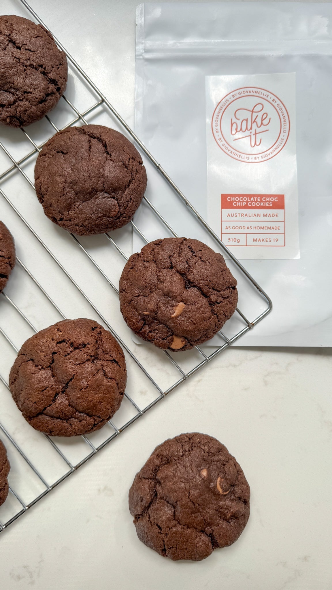 Chocolate Choc Chip Cookies Baking Mix - Bake it by Giovannellis