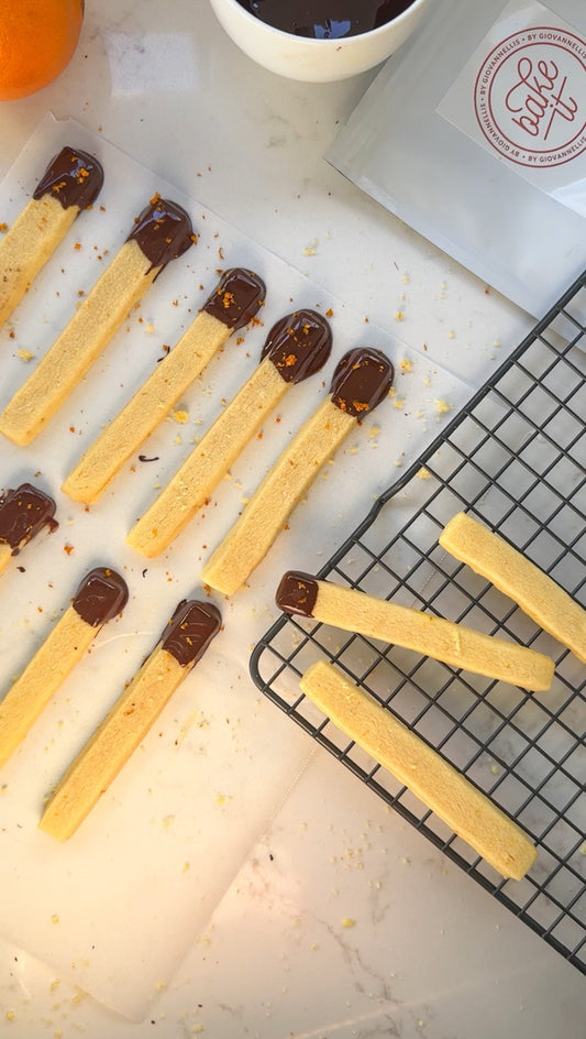 Christmas Choc Orange Shortbread Sticks Made with Our Shortbread Baking Mix