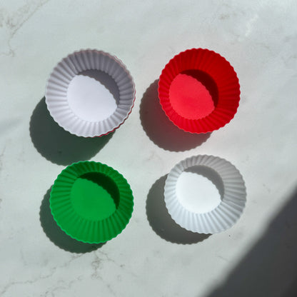 Festive Christmas Silicone Cupcake Moulds - Red, White & Green