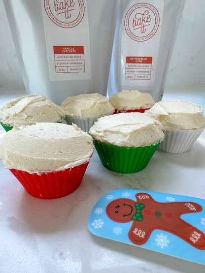 Festive Christmas Silicone Cupcake Moulds - Red, White & Green